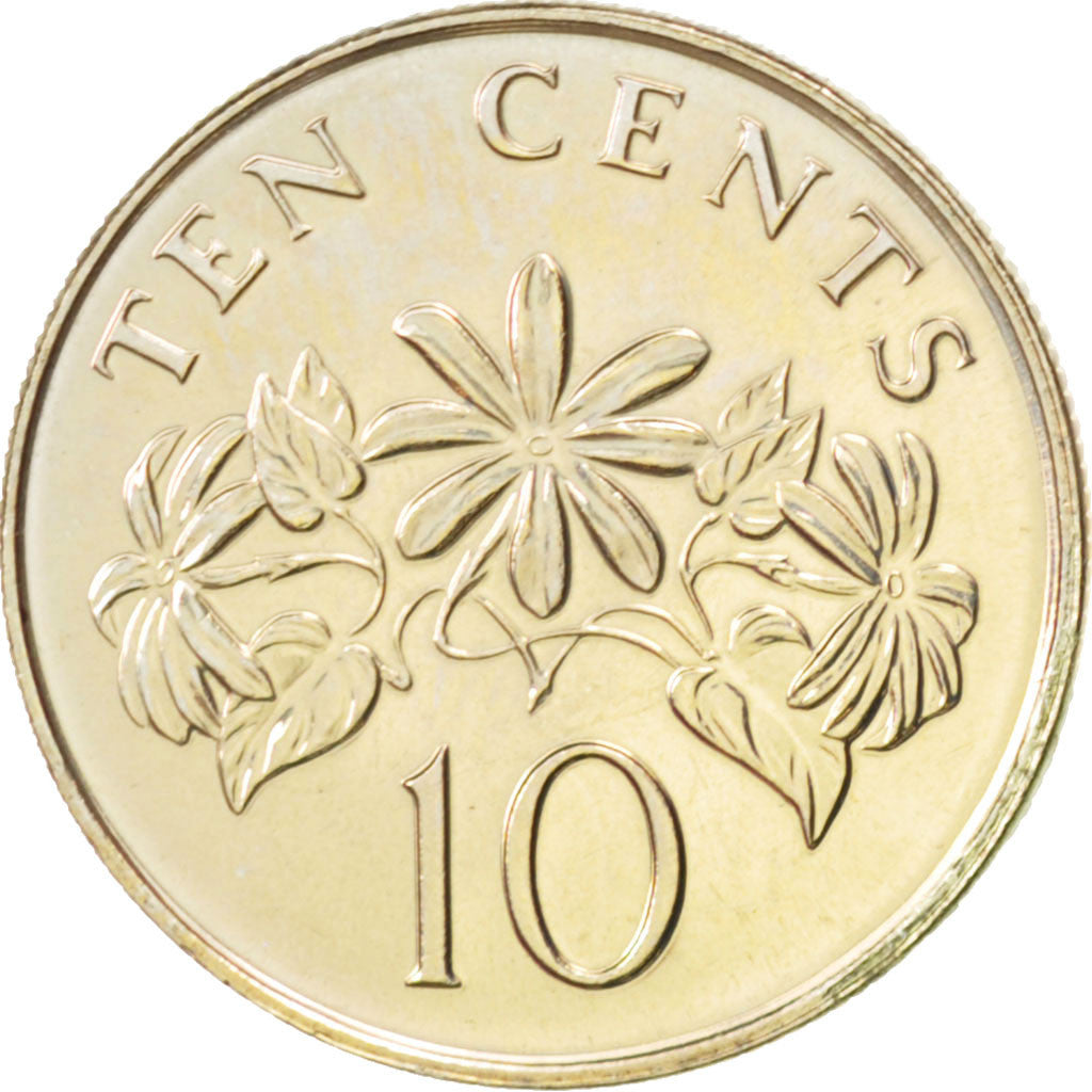 Coin, Singapore, 10 Cents, 1989, MS(63), Copper-nickel, KM:51