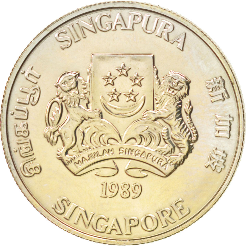Coin, Singapore, 20 Cents, 1989, MS(63), Copper-nickel, KM:52
