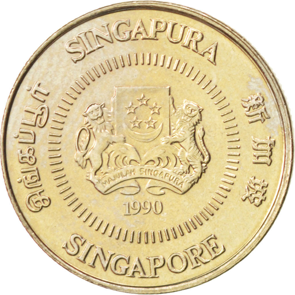 Coin, Singapore, 10 Cents, 1990, MS(63), Copper-nickel, KM:51