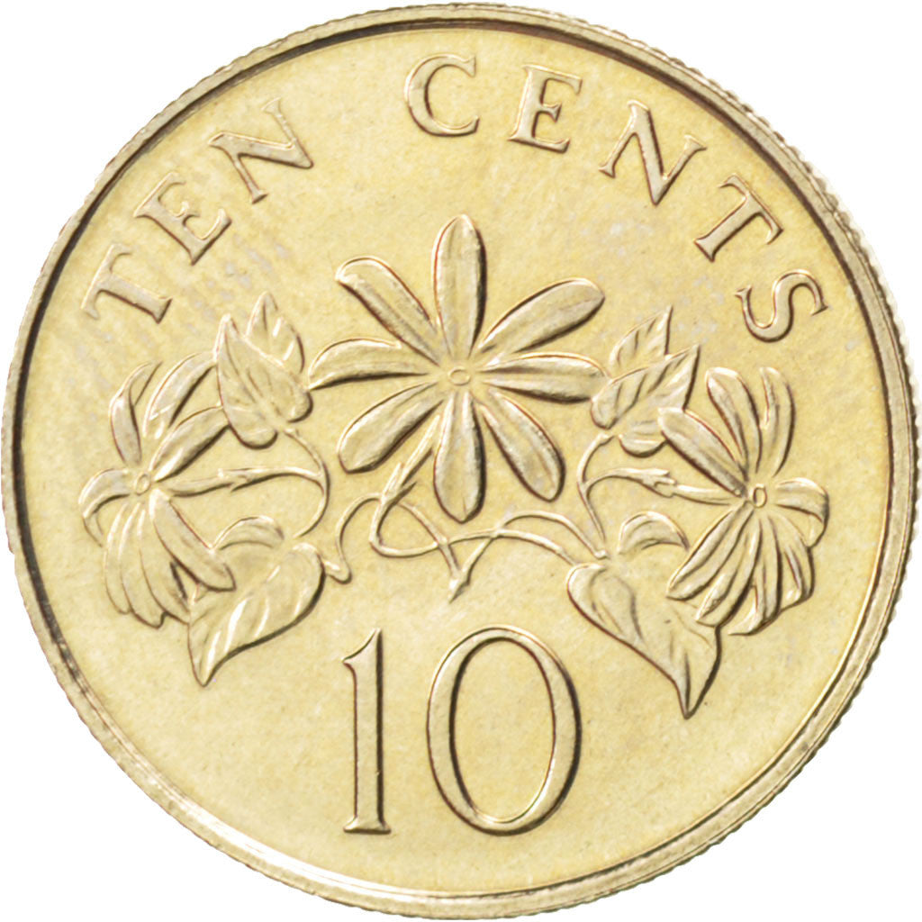 Coin, Singapore, 10 Cents, 1990, MS(63), Copper-nickel, KM:51