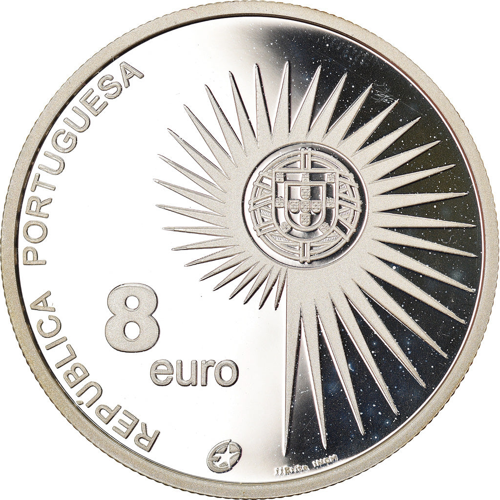 Münze, Portugal, Enlargement of EU, 8 Euro, 2004, Lisbon, Proof, STGL, Silber