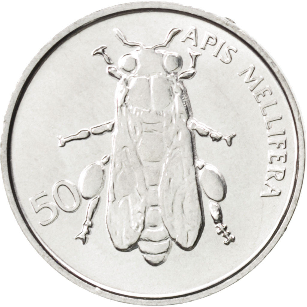 Coin, Slovenia, 50 Stotinov, 1996, MS(63), Aluminum, KM:3