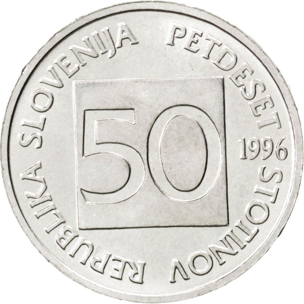 Coin, Slovenia, 50 Stotinov, 1996, MS(63), Aluminum, KM:3