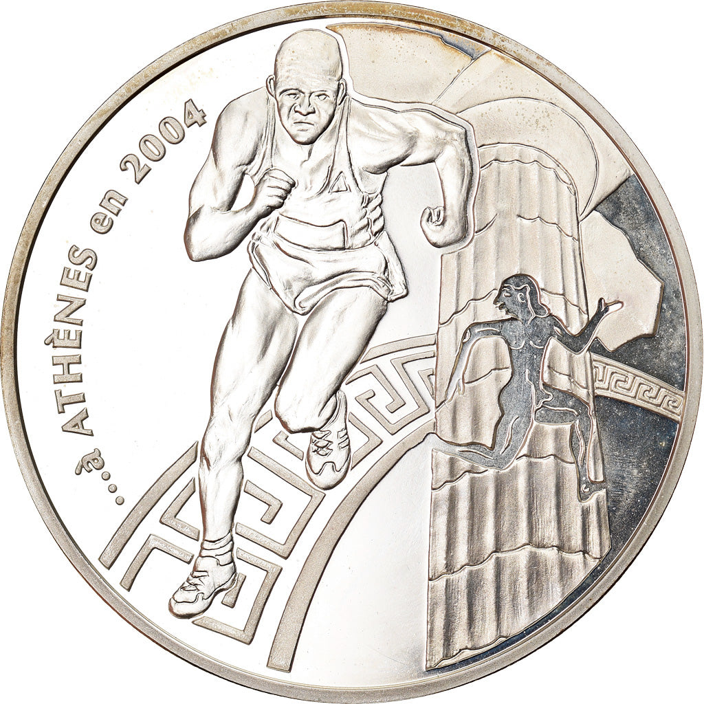 Frankrijk, 1-1/2 Euro, Pierre de Coubertin, 2003, Paris, Proof, UNC-, Zilver