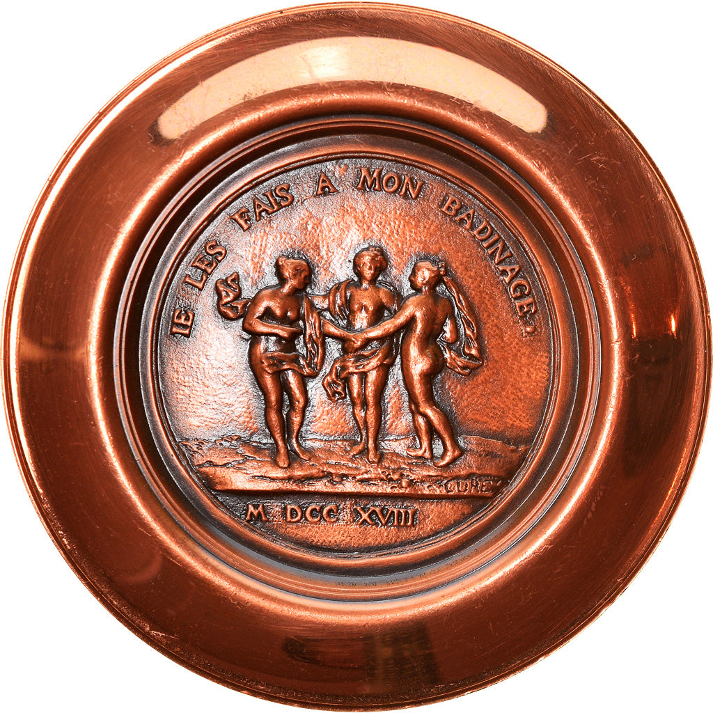 France, Medal, Vincent Voiture, History, 1973, Cure, MS(63), Copper