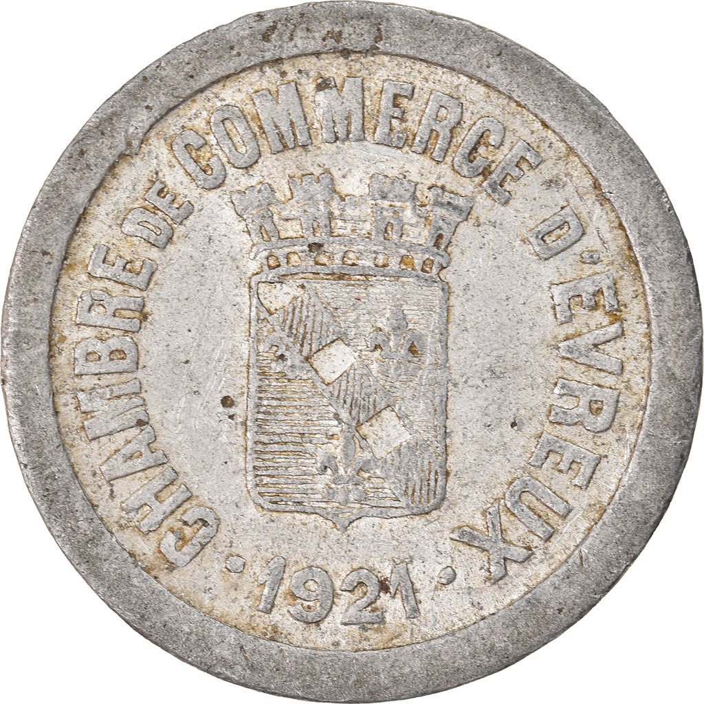 Münze, Frankreich, Union Commerciale, Evreux, 5 Centimes, 1921, SS, Aluminium