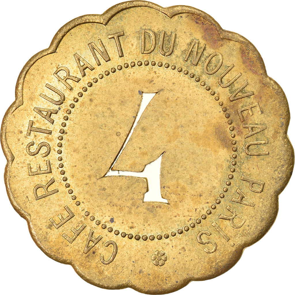 Moneta, Francia, Café restaurant du nouveau Paris, Paris, 4 Francs, SPL-