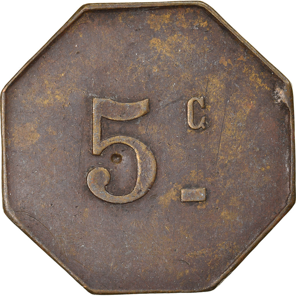 Moneda, Francia, Uncertain Mint, 5 Centimes, Denomination on both sides, MBC
