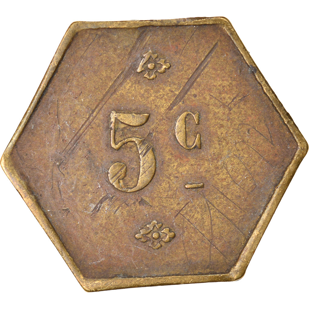 Coin, France, Uncertain Mint, 5 Centimes, Denomination on both sides, EF(40-45)