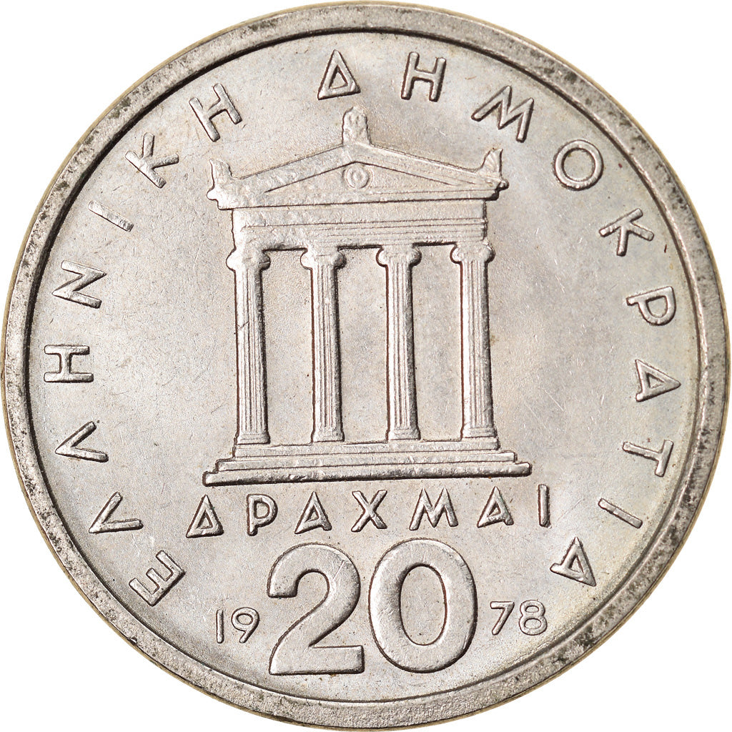Münze, Griechenland, 20 Drachmai, 1978, VZ, Copper-nickel, KM:120