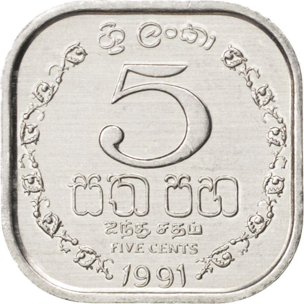 Moneta, Sri Lanka, 5 Cents, 1991, SPL, Alluminio, KM:139a