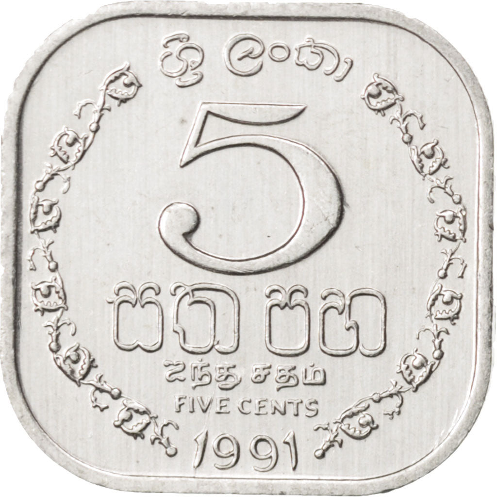 Moneta, Sri Lanka, 5 Cents, 1991, SPL, Alluminio, KM:139a