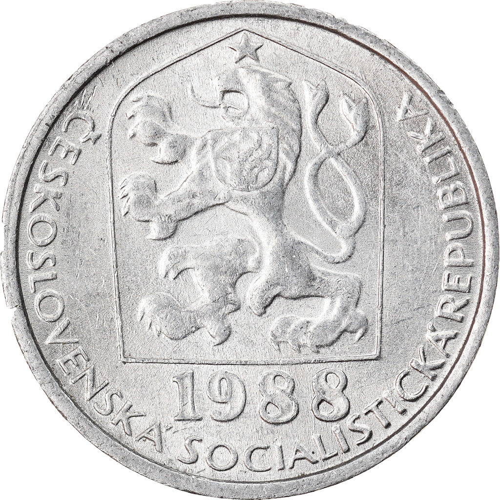 Moneda, Checoslovaquia, 10 Haleru, 1988, MBC+, Aluminio, KM:80