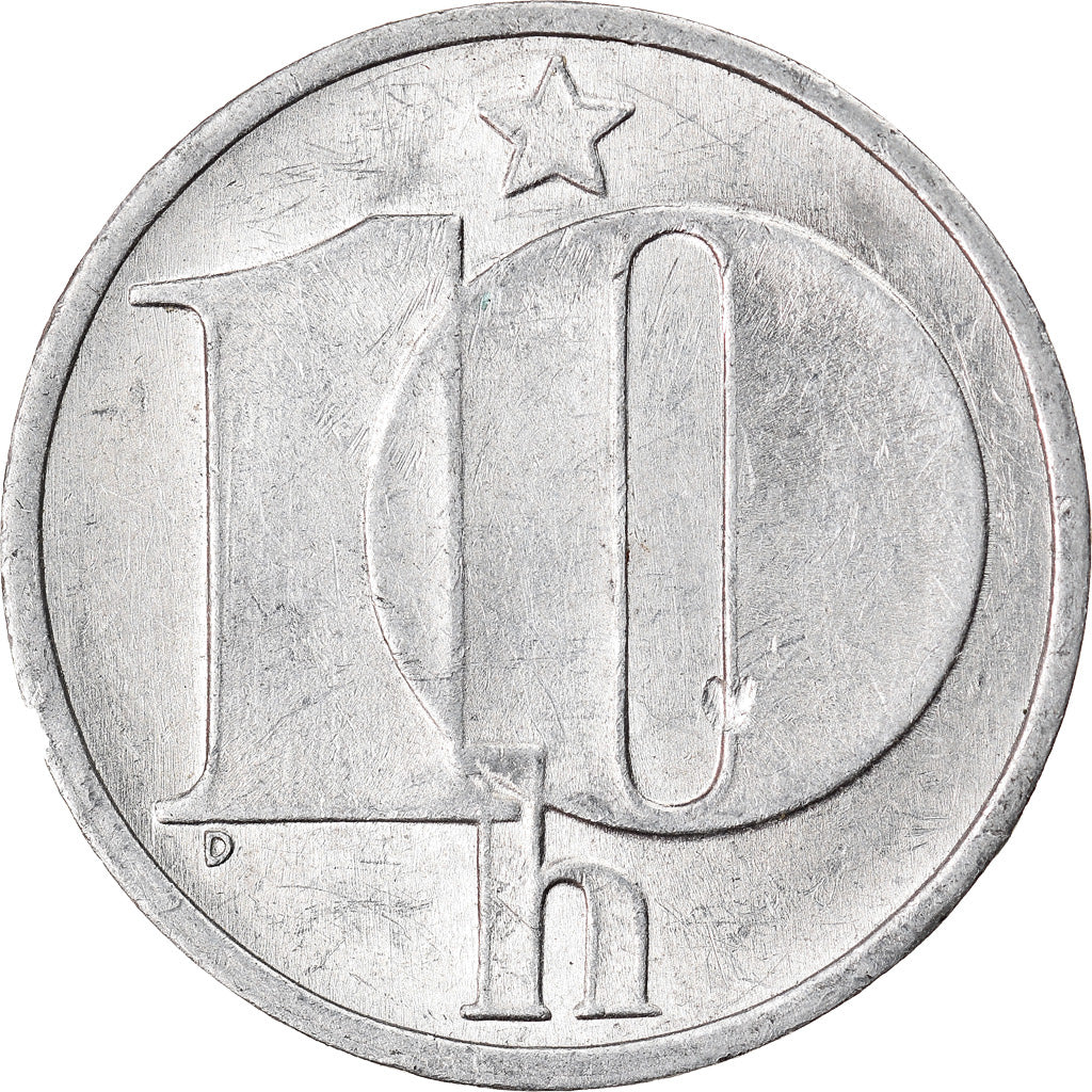 Moneda, Checoslovaquia, 10 Haleru, 1988, MBC+, Aluminio, KM:80