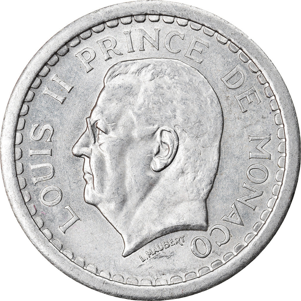 Moneta, Monaco, Louis II, 2 Francs, Undated (1943), Poissy, BB+, Alluminio