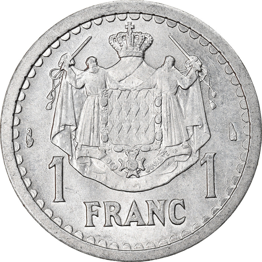 Moneta, Monaco, Louis II, Franc, Undated (1943), Poissy, BB+, Alluminio, KM:120