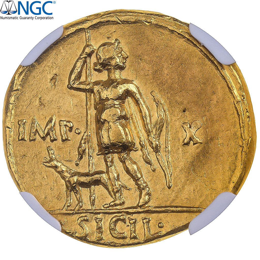 Augustus, Aureus, 15-13 BC, Lugdunum, Rare, Gold, NGC, Ch XF 5/5-1/5, RIC:172