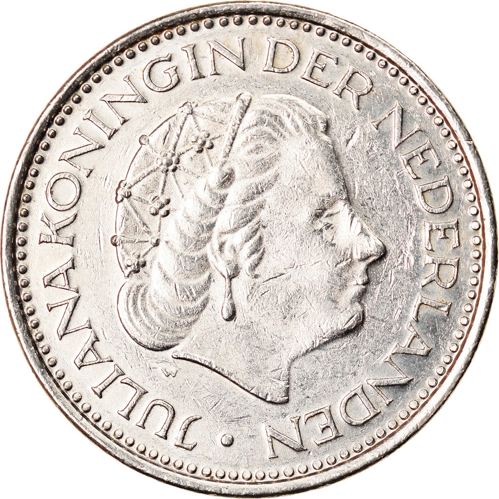 Coin, Netherlands, Juliana, Gulden, 1975, AU(50-53), Nickel, KM:184a