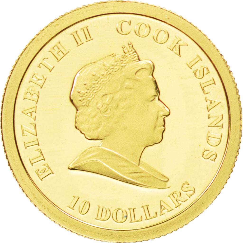 Moneta, Isole Cook, Elizabeth II, 10 Dollars, 2008, FDC, Oro, KM:1206