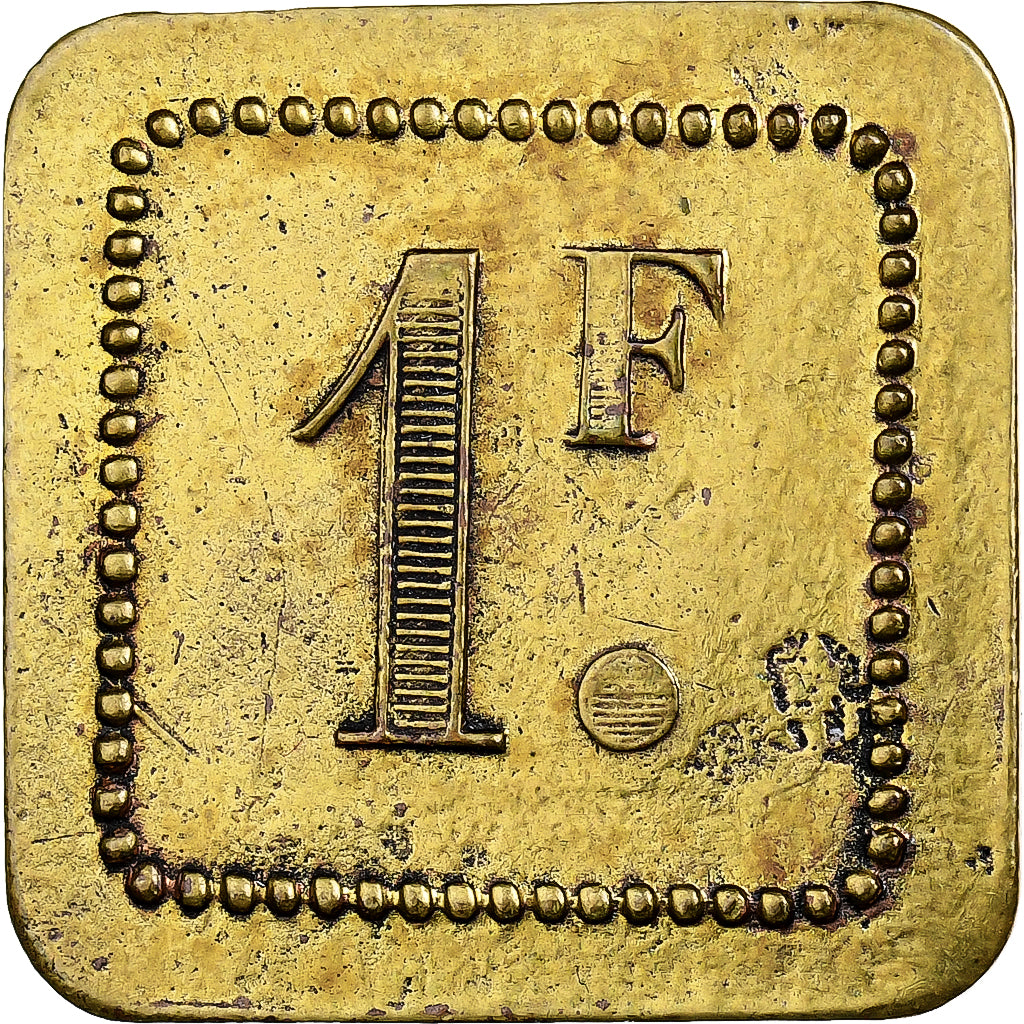 Algeria, Restaurant Mascot Rochs, 1 Franc, Rare, AU(50-53), Brass, Elie:150.2