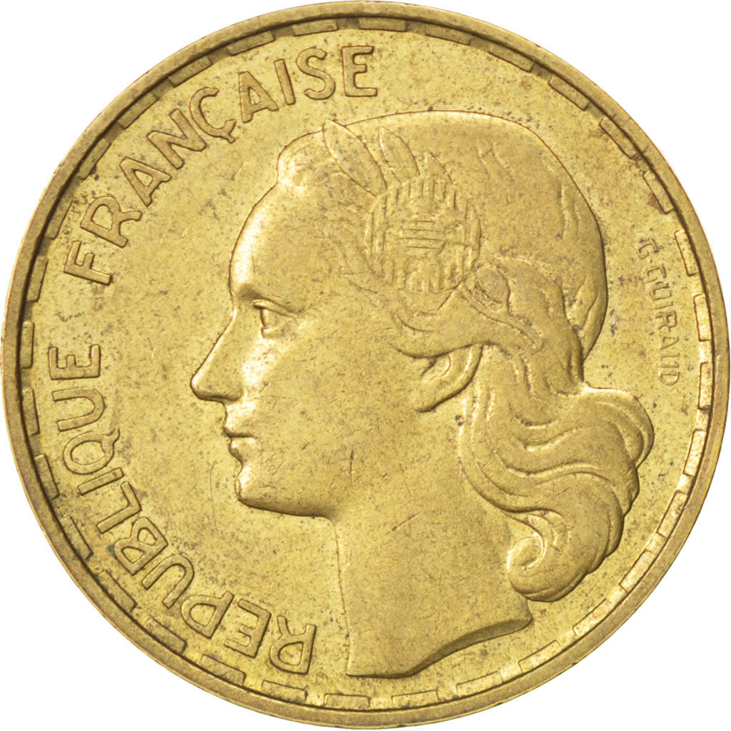 Coin, France, Guiraud, 50 Francs, 1958, EF(40-45), Aluminum-Bronze, KM:918.1