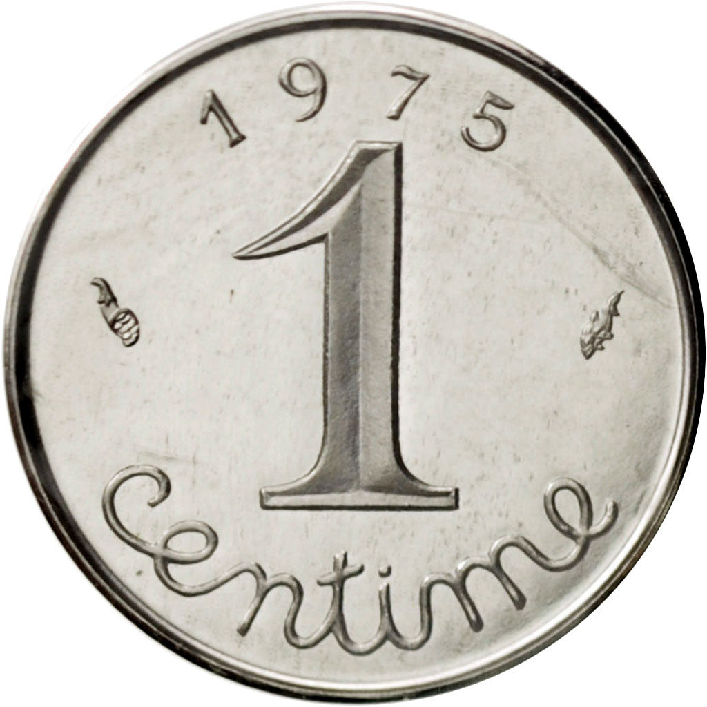 Coin, France, Centime, 1975, MS(65-70), Chrome-Steel, KM:P512, Gadoury:4.P1