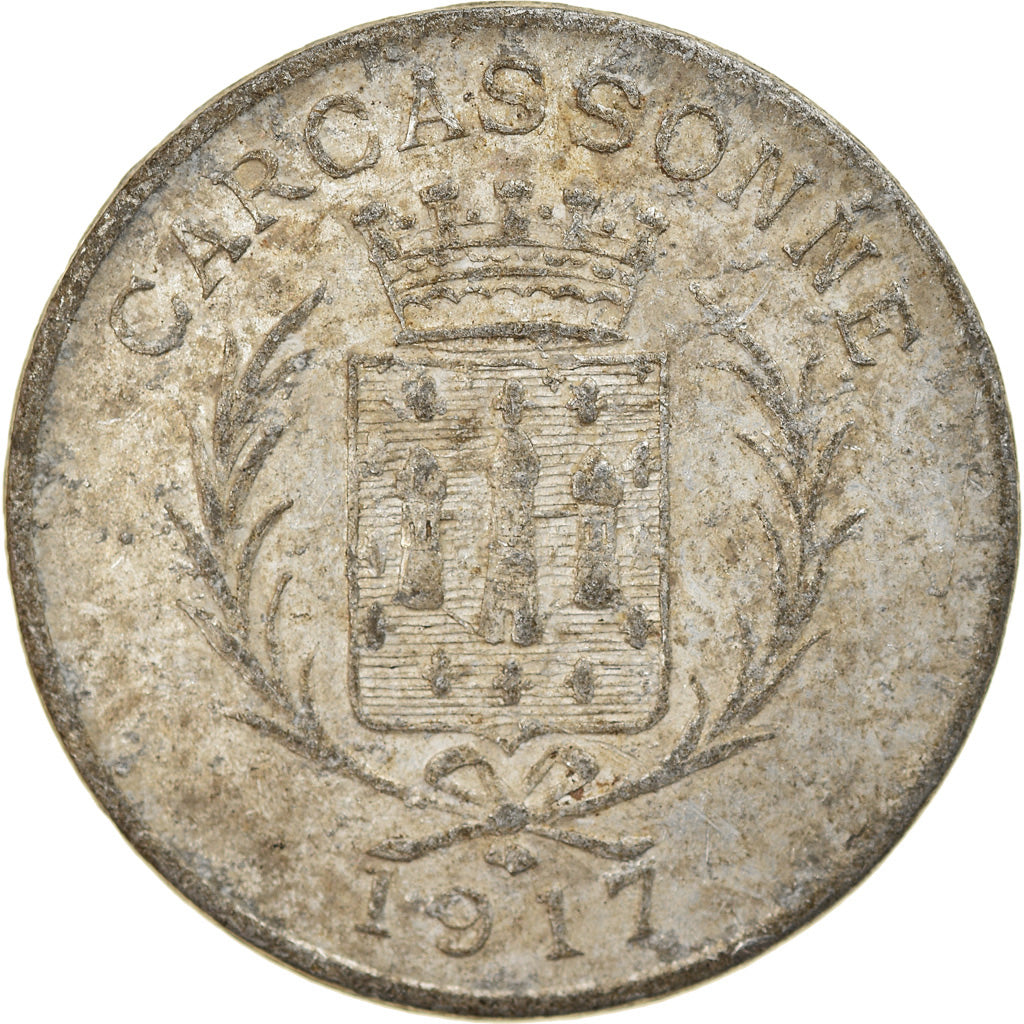 Moneta, Francja, Union des Commerçants, Carcassonne, 10 Centimes, 1917