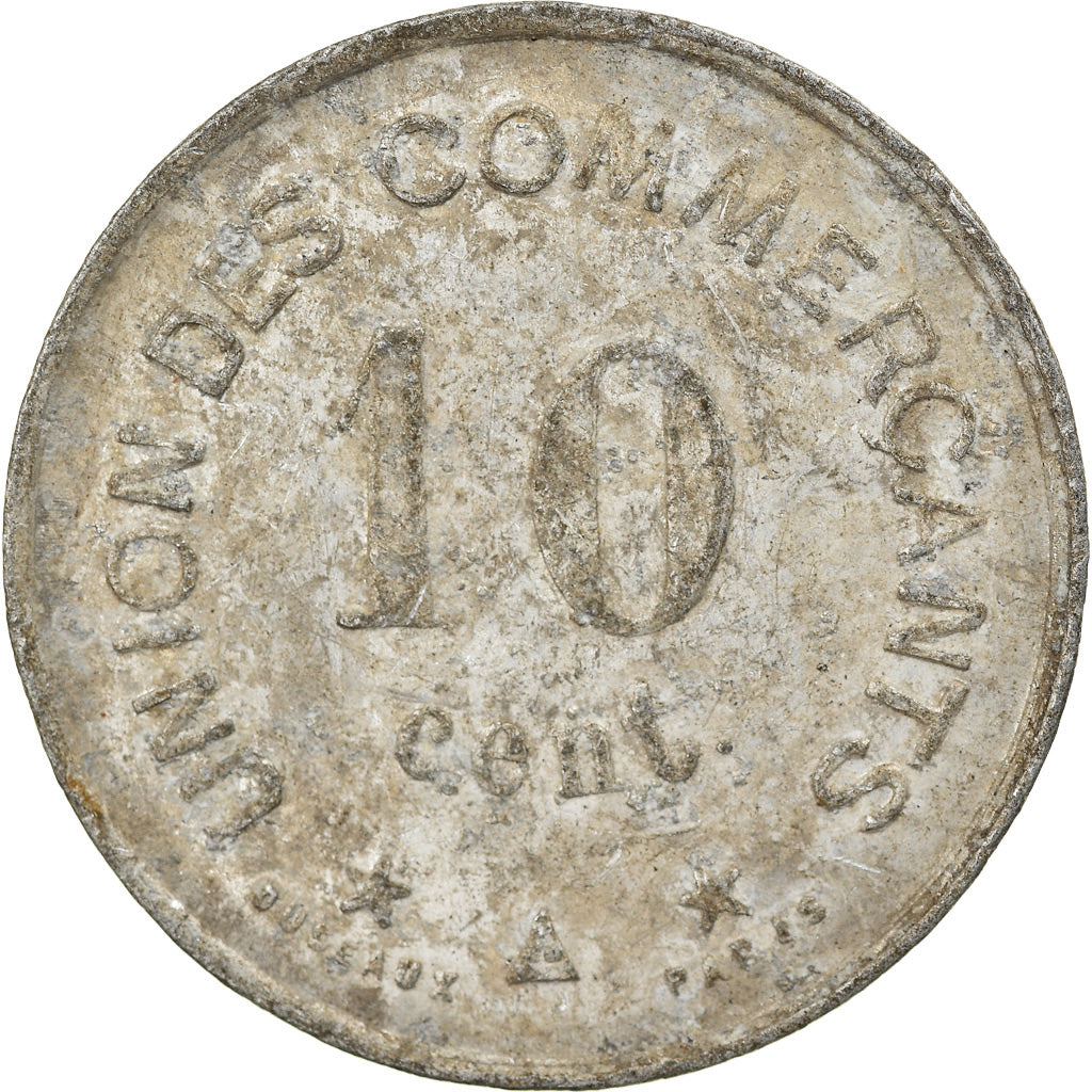 Moneta, Francja, Union des Commerçants, Carcassonne, 10 Centimes, 1917