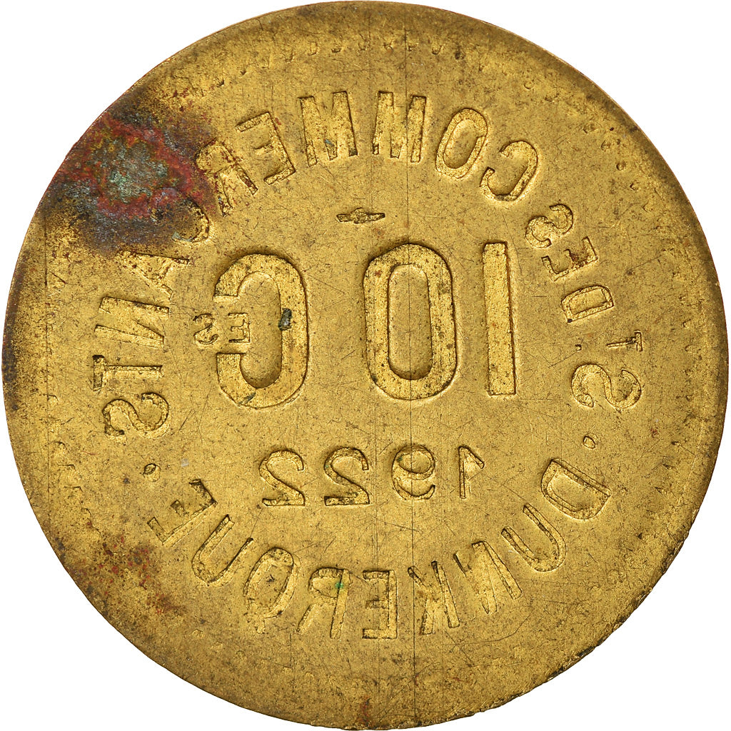 Coin, France, Société des Commerçants, Dunkerque, 10 Centimes, 1922