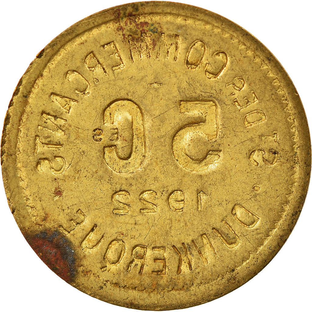Coin, France, Société des Commerçants, Dunkerque, 5 Centimes, 1922