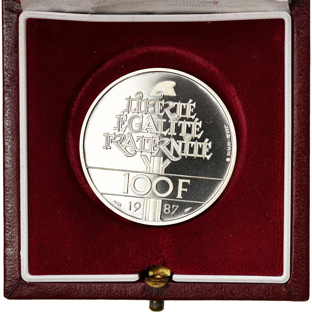 Moneda, Francia, Lafayette, 100 Francs, 1987, Proof, FDC, Plata, KM:962a