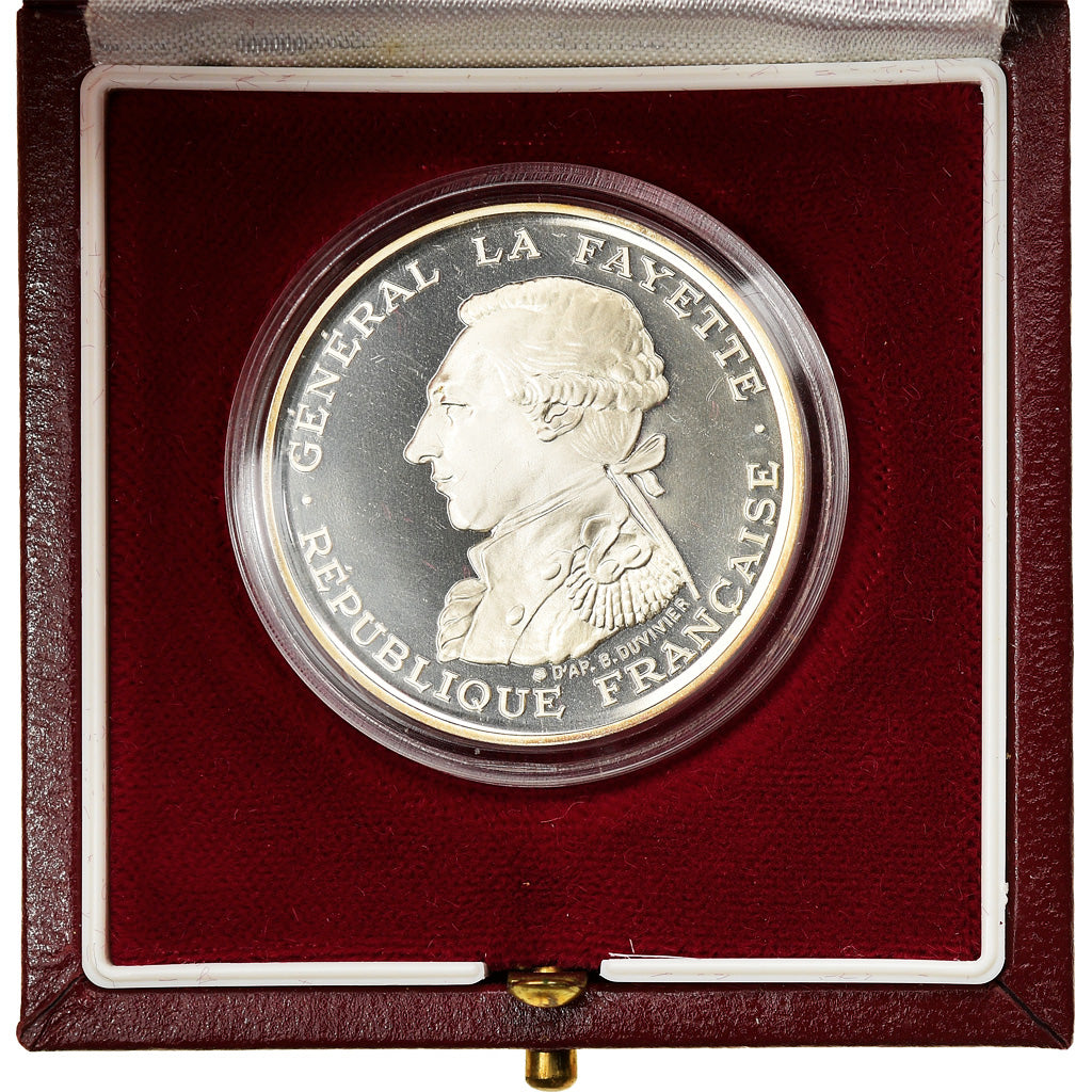 Moeda, França, Lafayette, 100 Francs, 1987, Proof, MS(65-70), Prata, KM:962a