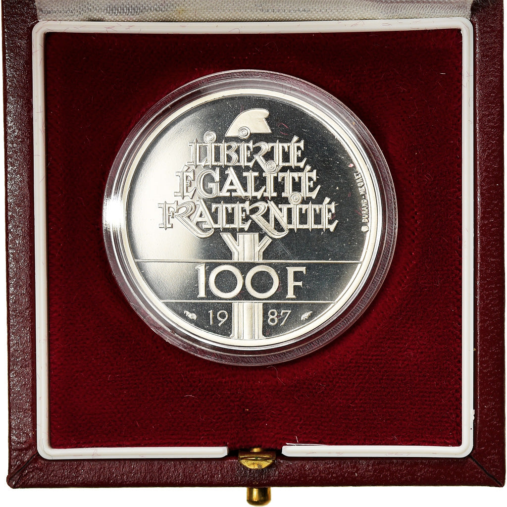 Moeda, França, Lafayette, 100 Francs, 1987, Proof, MS(65-70), Prata, KM:962a