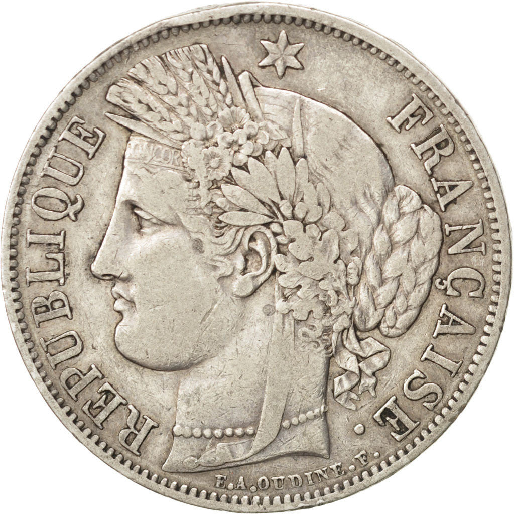Moneta, Francja, Cérès, 5 Francs, 1850, Strasbourg, EF(40-45), Srebro