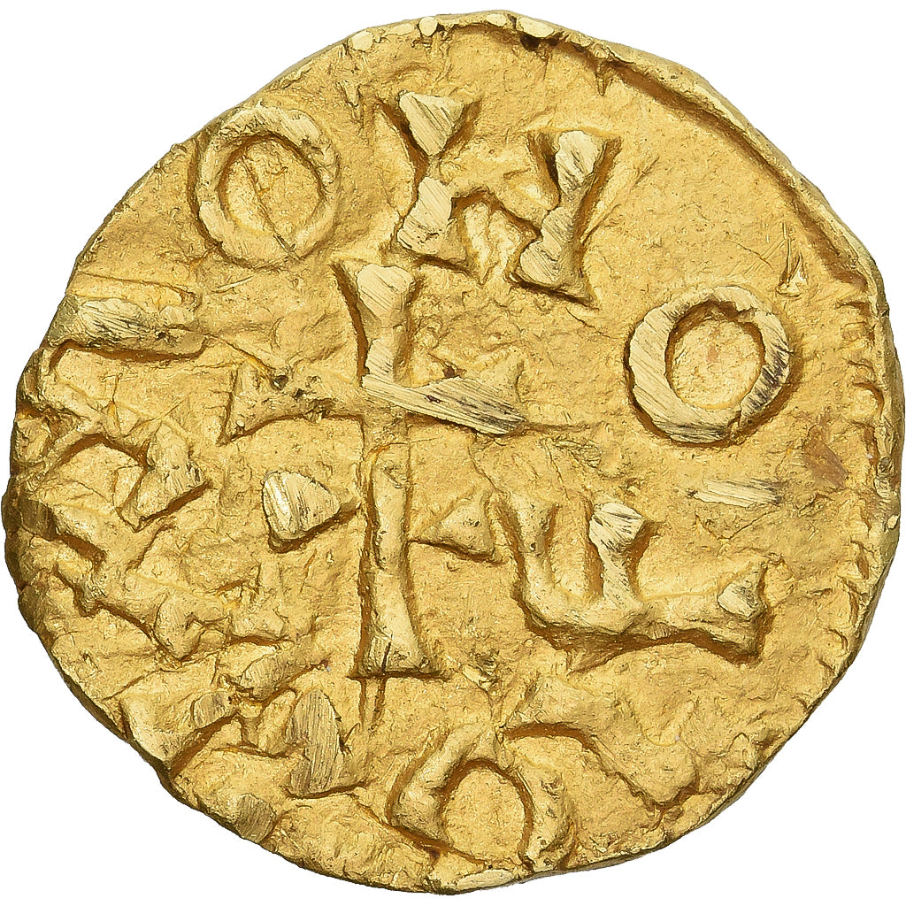 Moeda, França, RACIO DOMINI, Triens, LAVDVLFVS Moneyer, EF(40-45), Dourado