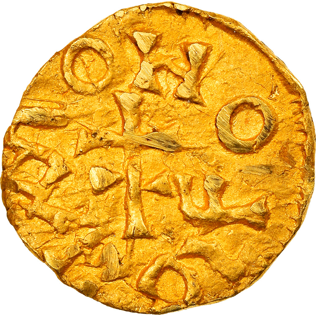 Moneta, Francia, RACIO DOMINI, Triens, LAVDVLFVS Moneyer, BB, Oro, Belfort:Cf.
