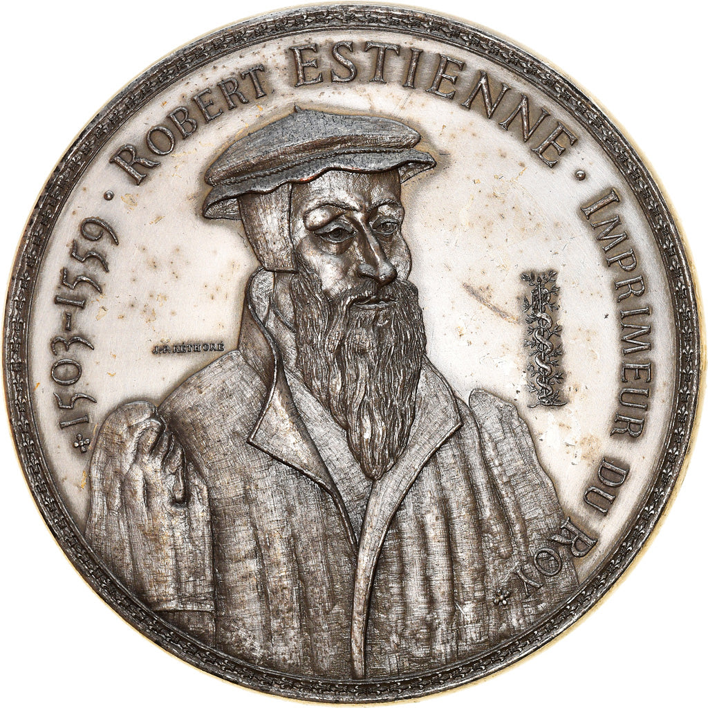 France, Medal, Robert Estienne, Imprimeur du Roi, History, 1971, JP. Réthoré