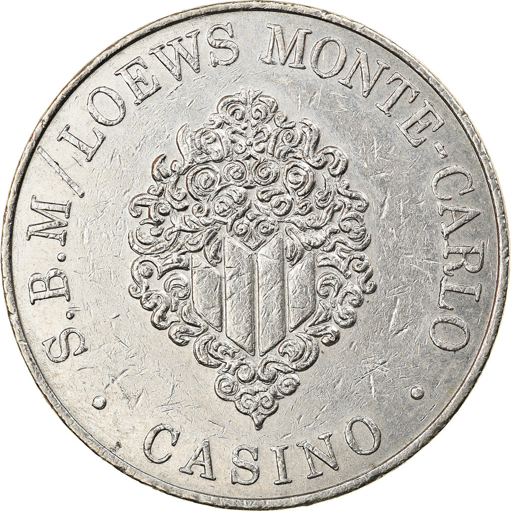 Monaco, 10 Francs, S. B. M. Loews Monte-Carlo, Casino, TTB, Maillechort