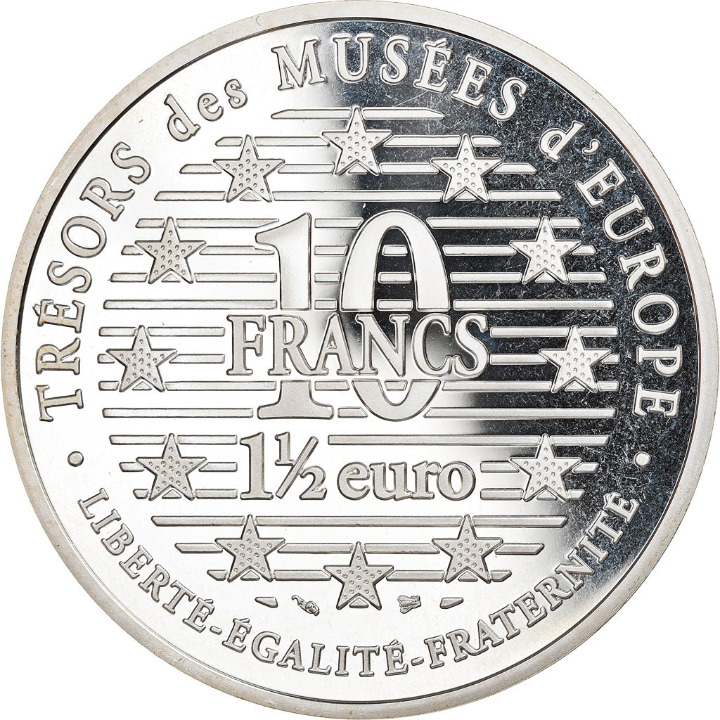 Moneta, Francja, Manet - Le Fifre, 10 Francs-1.5 Euro, 1996, MS(65-70), Srebro