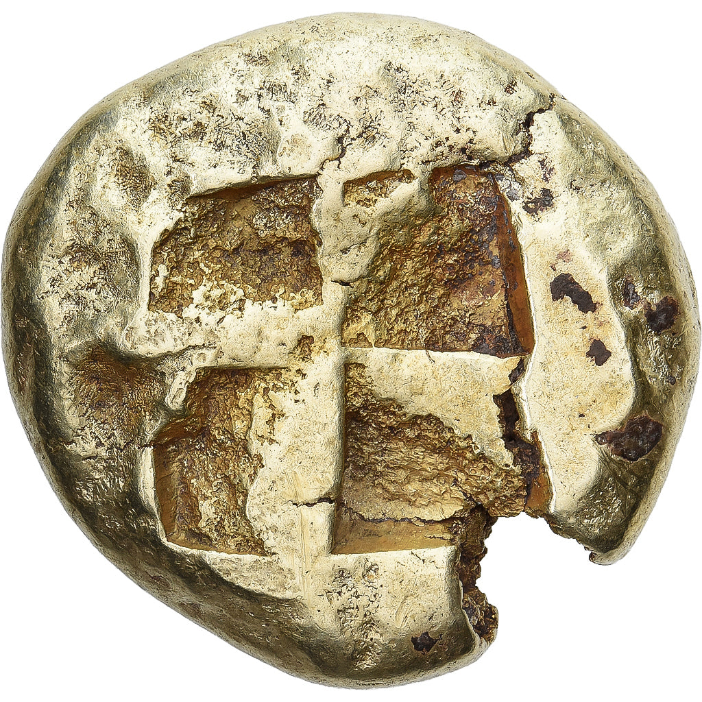 Myzja, Stater, ca. 500-480 BC, Cyzicus, Przebicie, Elektrum, VF(30-35)