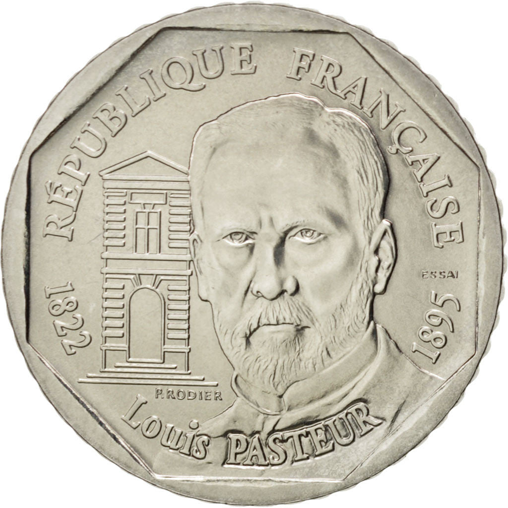 Moneda, Francia, Pasteur, 2 Francs, 1995, SC, Níquel, KM:1119, Gadoury:549