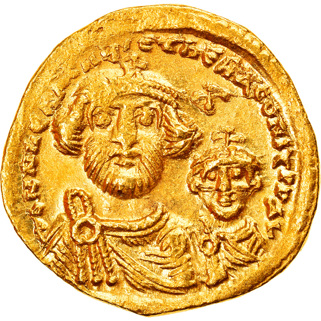 Monnaie, Heraclius, avec Heraclius Constantin, Solidus, 616-625, Constantinople
