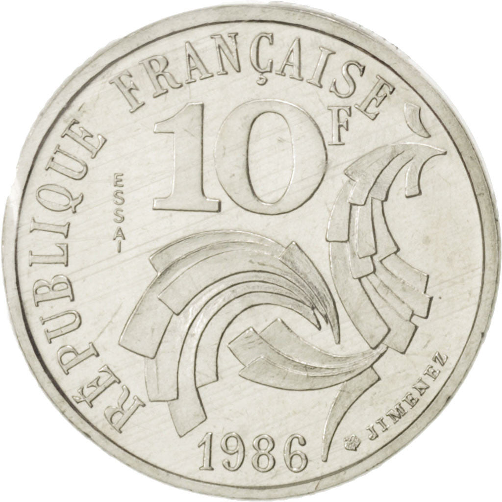 Coin, France, 10 Francs, 1986, MS(65-70), Nickel, KM:E132, Gadoury:824