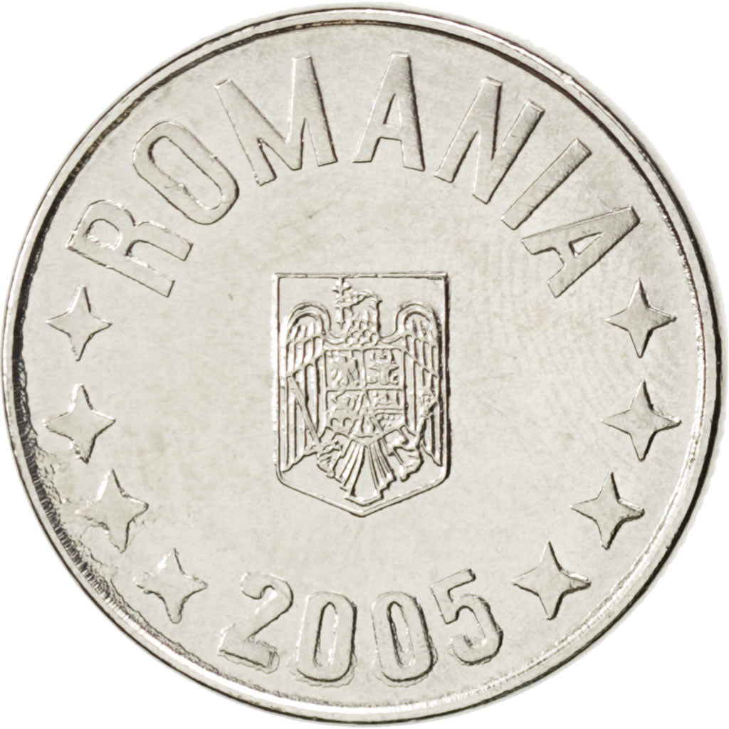 Coin, Romania, 10 Bani, 2005, MS(63), Nickel plated steel, KM:191