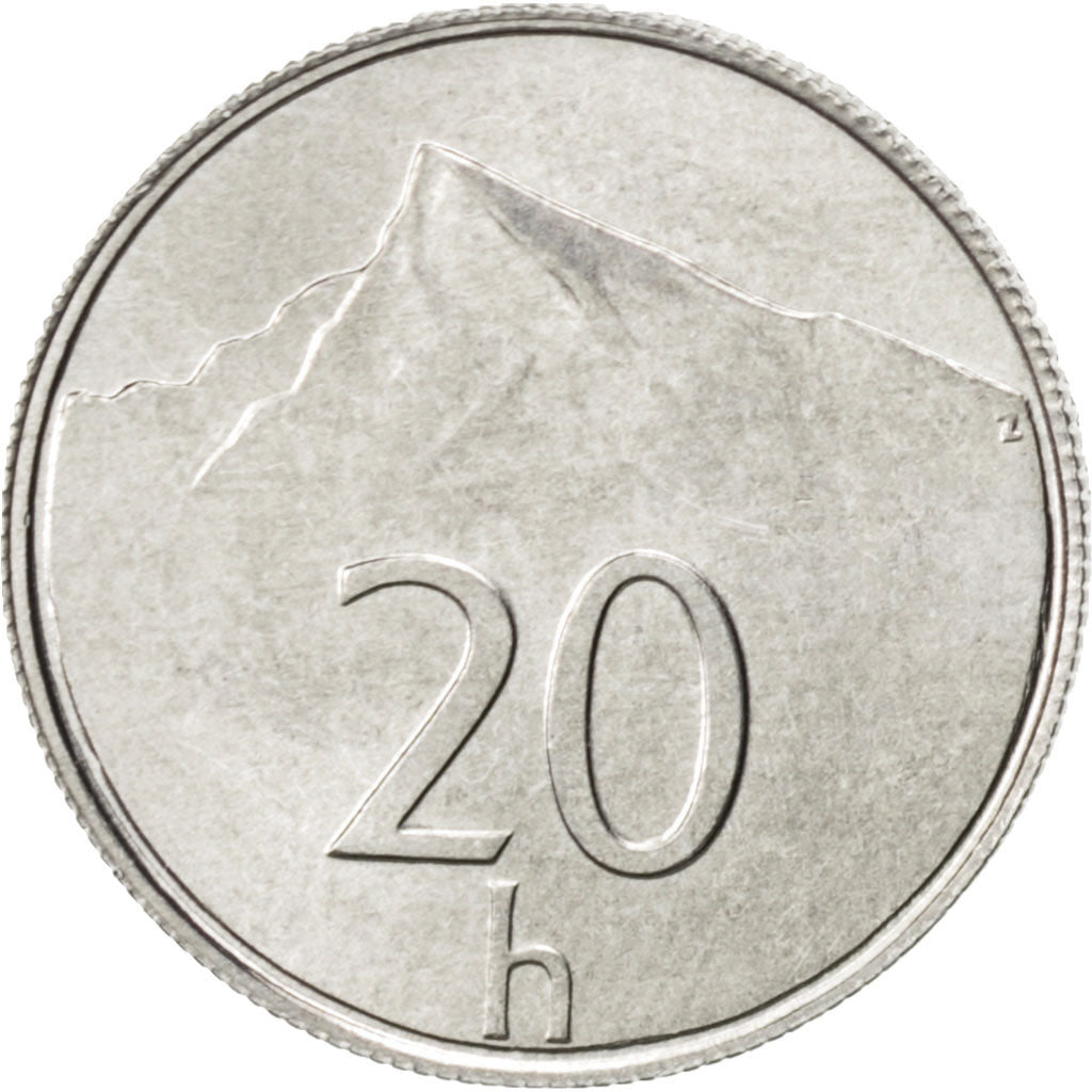 Moneta, Slovacchia, 20 Halierov, 2002, SPL, Alluminio, KM:18