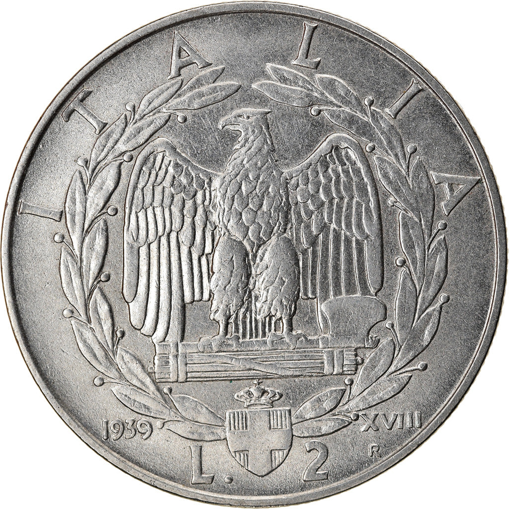 Monnaie, Italie, Vittorio Emanuele III, 2 Lire, 1939, Rome, TTB+, Stainless