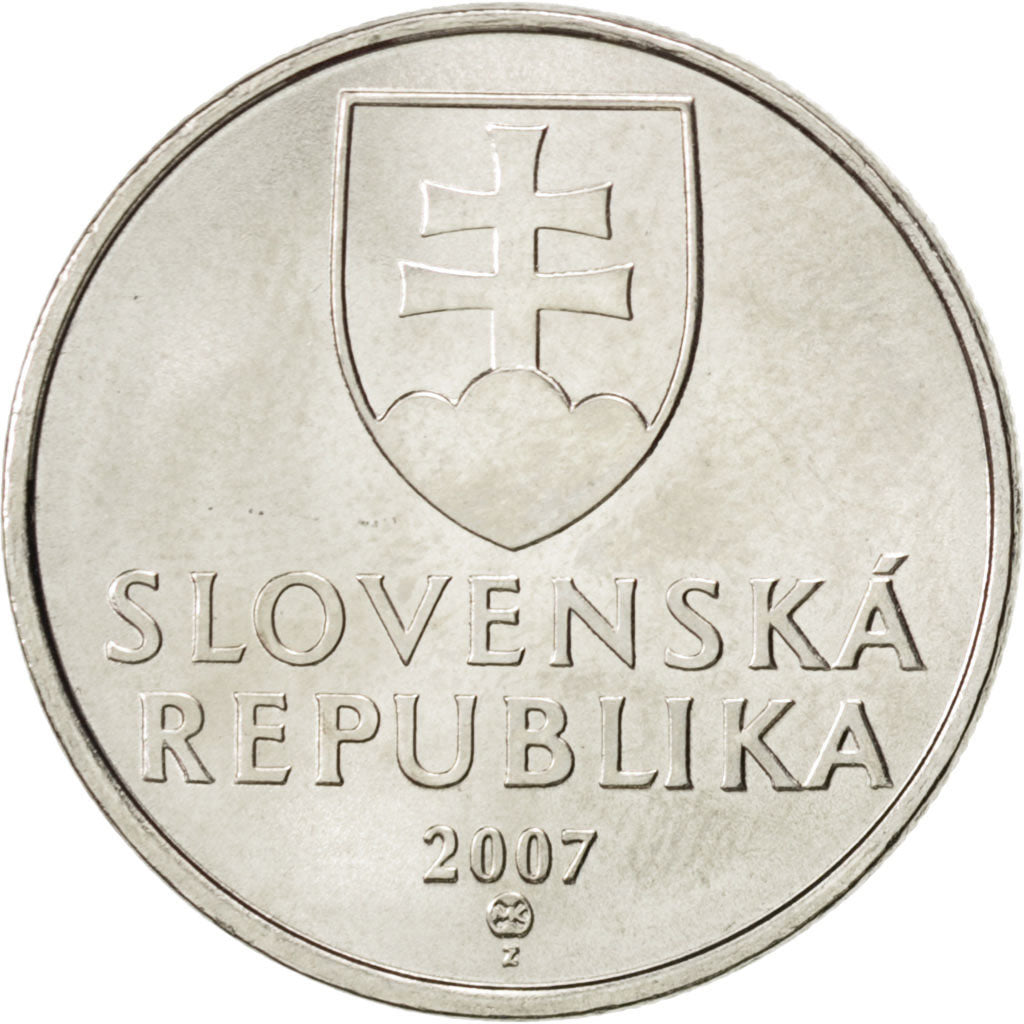 Münze, Slowakei, 5 Koruna, 2007, UNZ, Nickel plated steel, KM:14