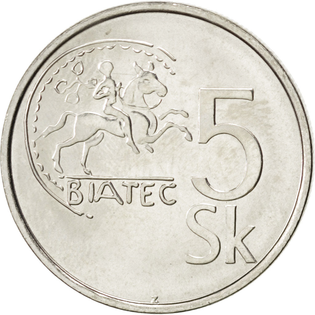 Münze, Slowakei, 5 Koruna, 2007, UNZ, Nickel plated steel, KM:14