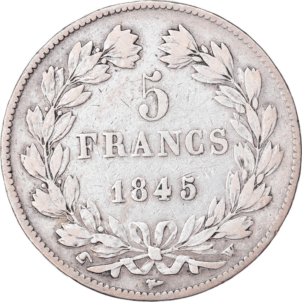 Coin, France, Louis-Philippe, 5 Francs, 1845, Lille, VF(30-35), Silver