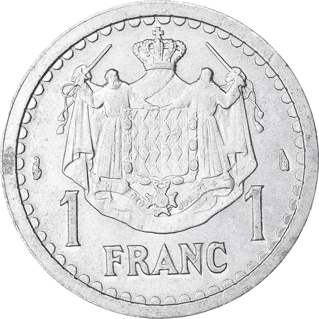 Moneta, Monaco, Louis II, Franc, 1943, SPL-, Alluminio, KM:120, Gadoury:131